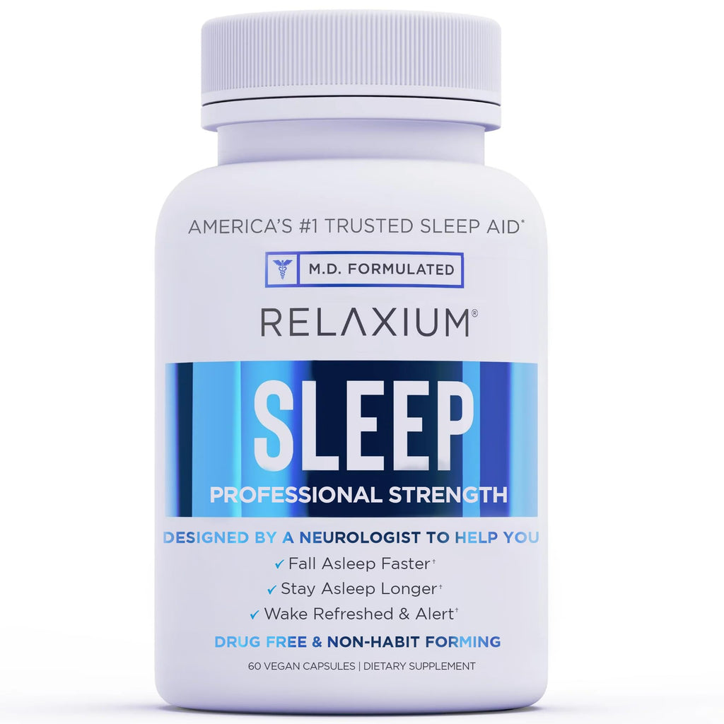 Relaxium Sleep Aid for Adults Melatonin 5mg with Magnesium Glycinate Sleep-Promoting Valerest & Ashwagandha Non-Habit Forming Sleep Supplement 60 Capsules 30-Day Supply