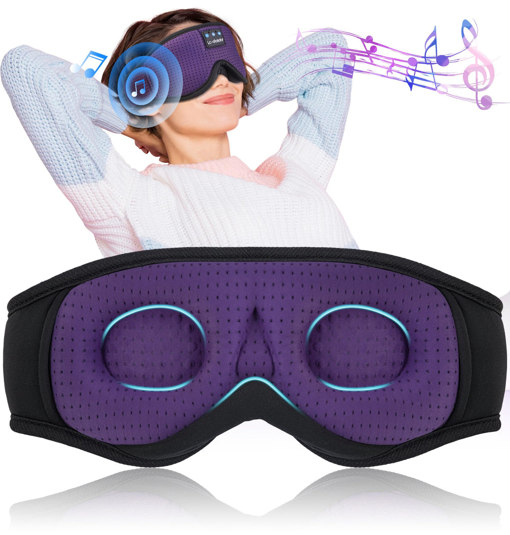 LC-dolida Sleep Mask with Bluetooth Headphones Bluetooth Sleep Mask Sleep Headphones3D Eye Mask for Sleeping Mask Music Sleeping Headphones for Side Sleepers Meditation Gifts Gadgets for Men Women